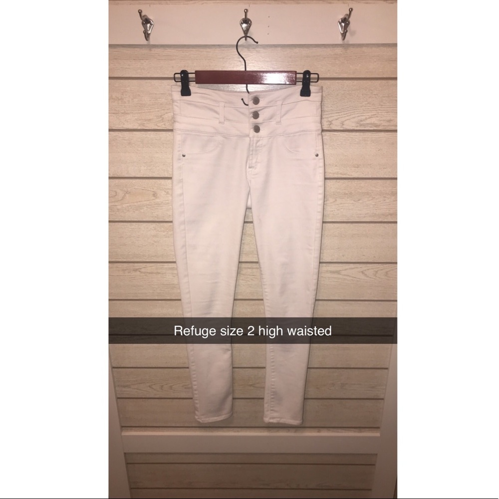 Refuge high waisted white jeans